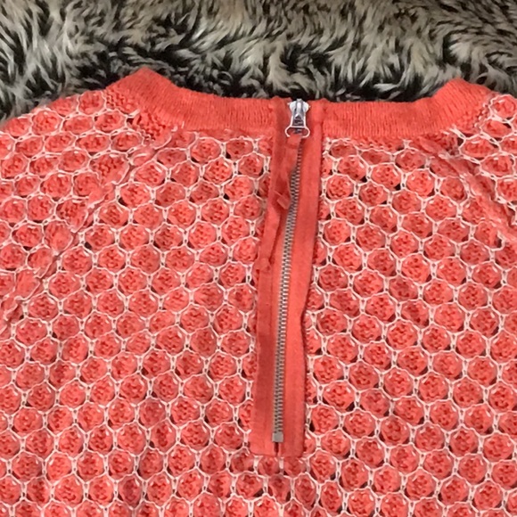 Anthropologie Moth Dot Dot Orange Honeycomb Sweater Small - Picture 3 of 6